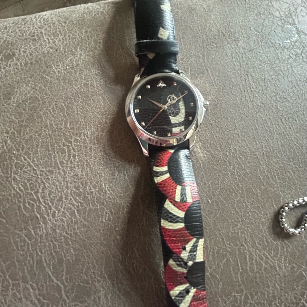 Gucci Silver and Black Watch